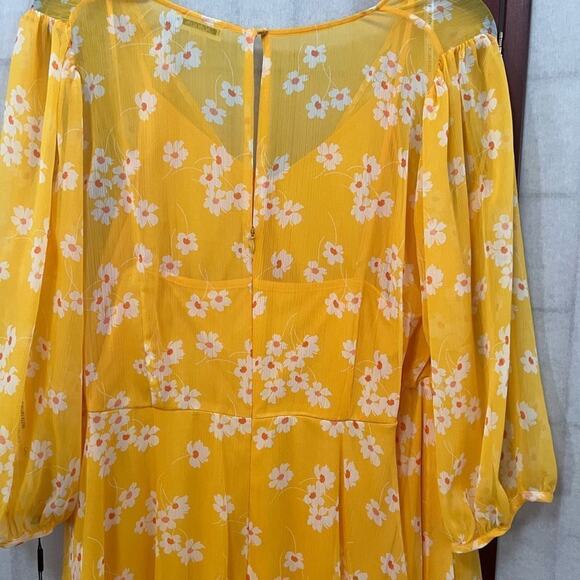 CALVIN KLEIN CHIFFON BLOOM SLEEVE MAXI DRESS‎ SIZE 18W/18F/18 - Picture 3 of 6